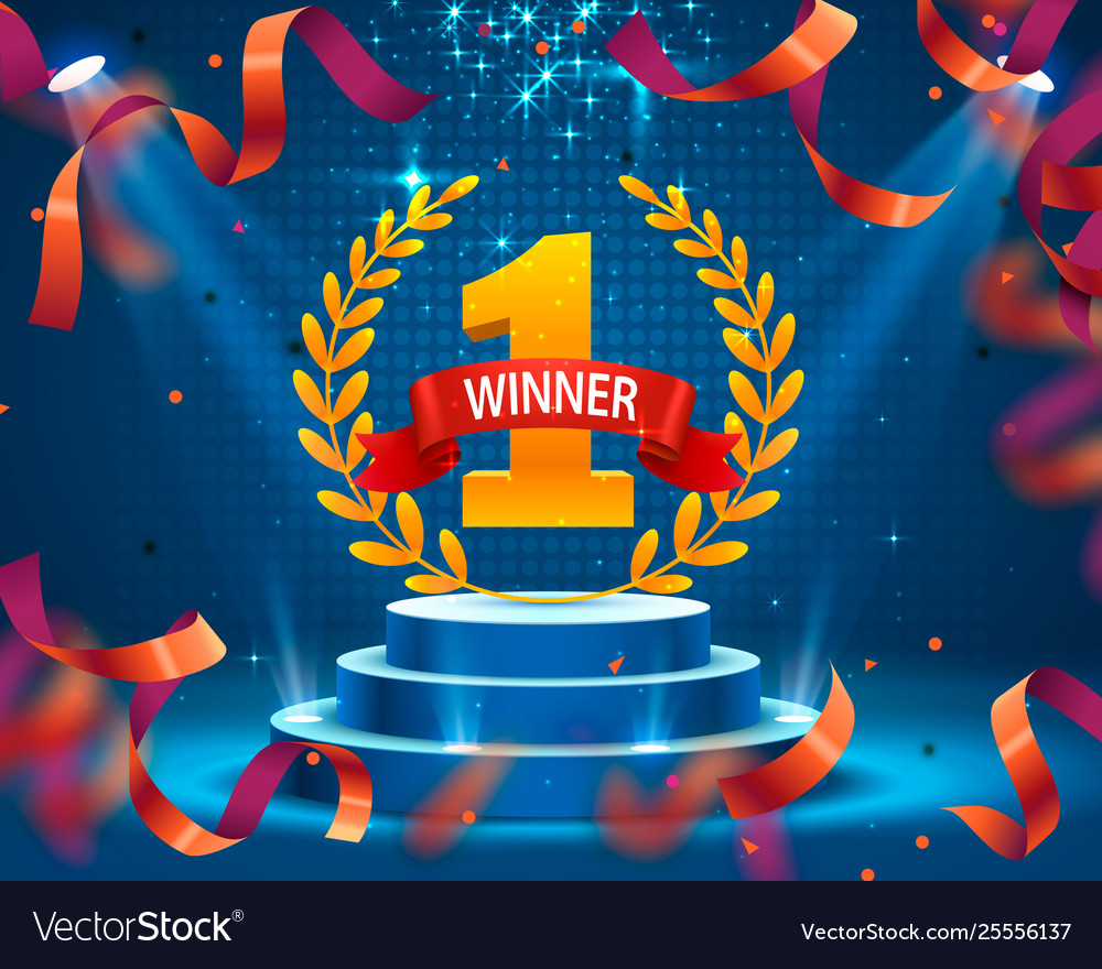 Stage podium scene with for award ceremony Vector Image