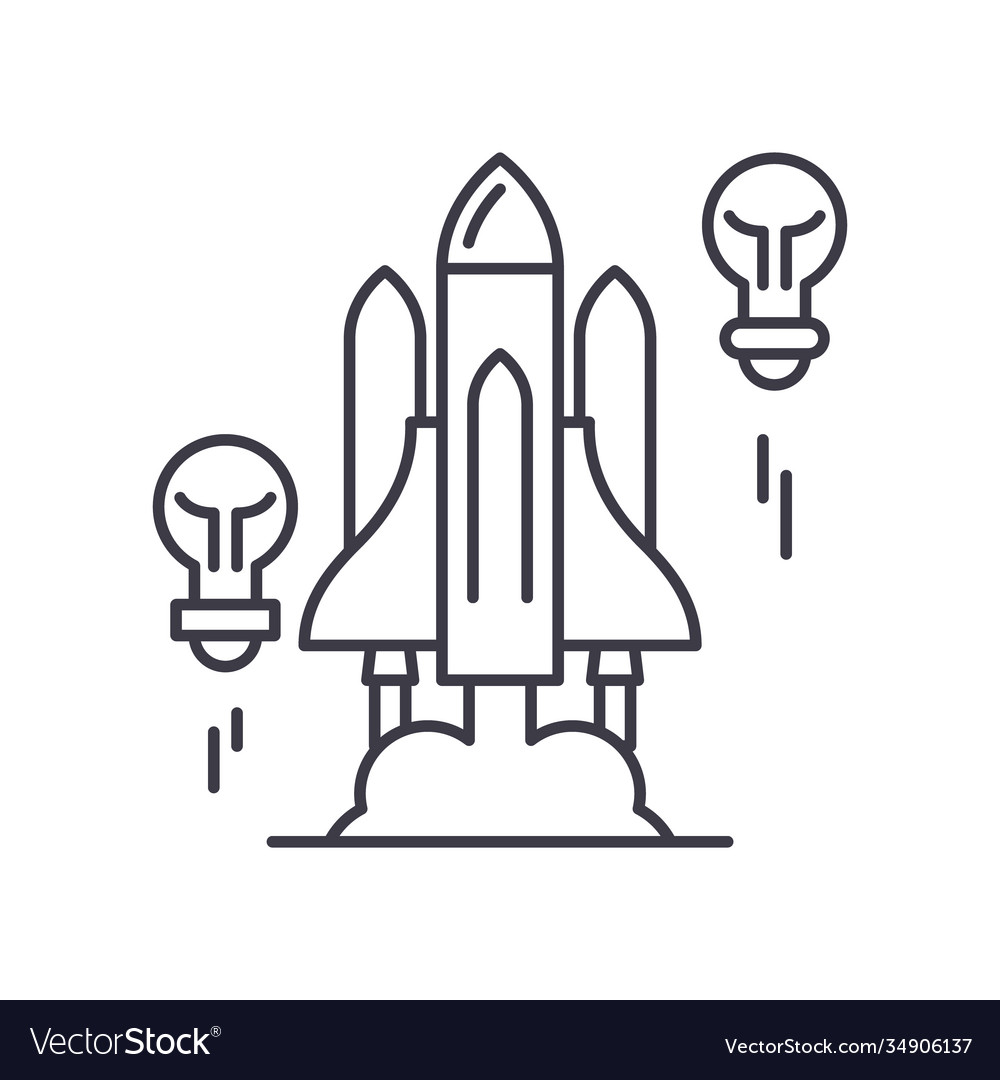 Startup launch image icon linear isolated Vector Image Startup launch image icon linear isolated