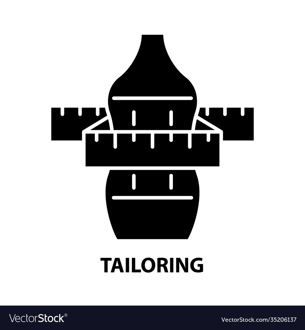 Tailoring icon black sign with editable