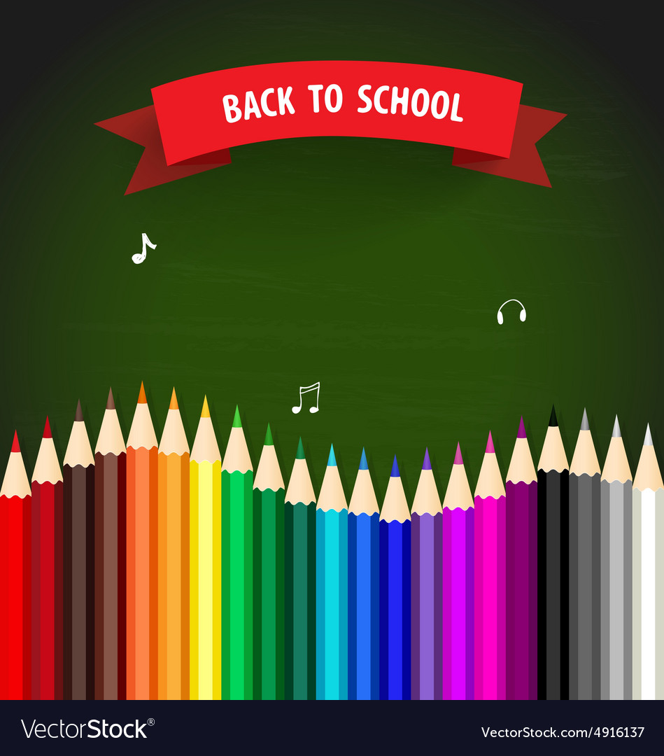 Welcome back to school with colour pencils