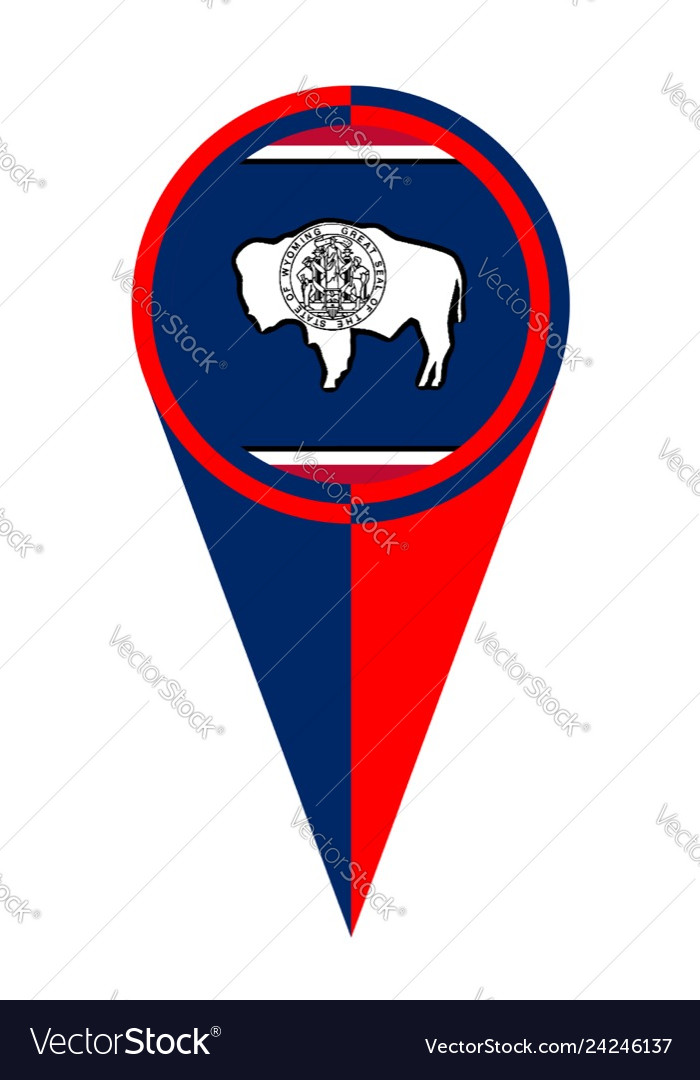 Wyoming map pointer location flag