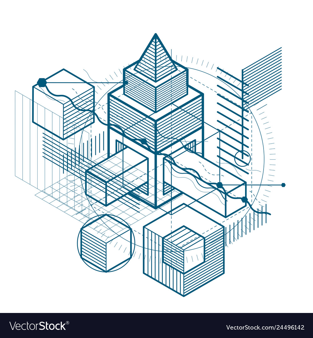Background with abstract isometric lines vector image Background with abstract isometric lines