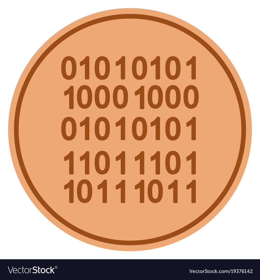 Binary code bronze coin