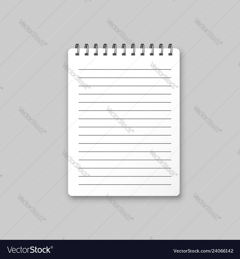Blank mock up notepad icon in flat style notebook Vector Image Blank mock up notepad icon in flat style notebook