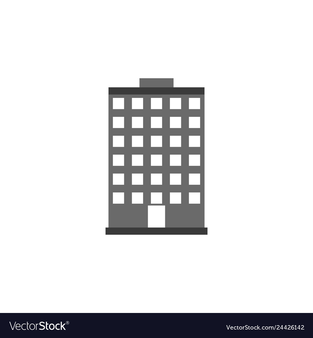 Building icon black an white icon Royalty Free Vector Image