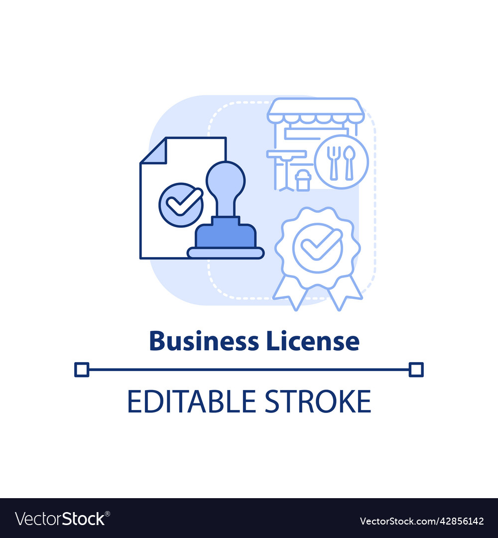 Business license light blue concept icon