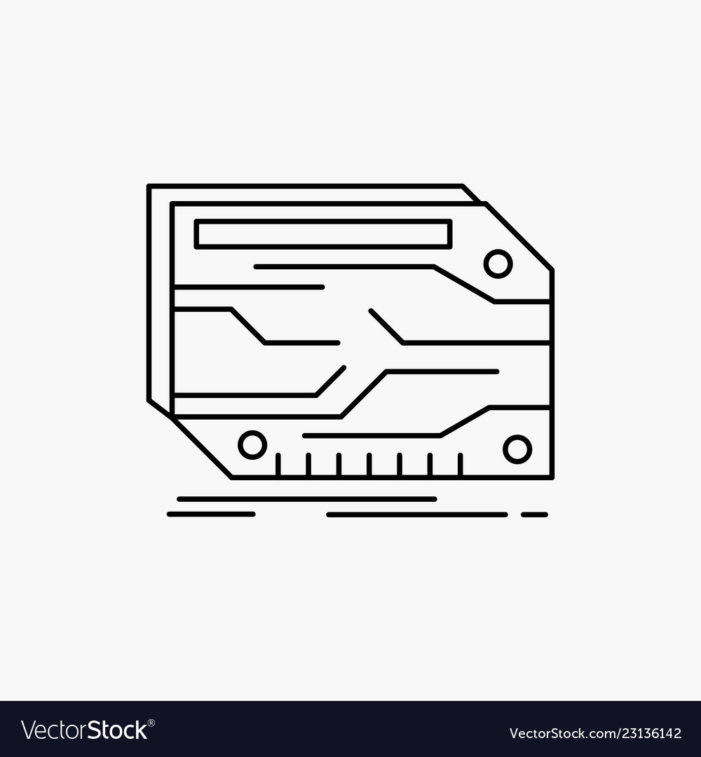 Card component custom electronic memory line icon Vector Image Card component custom electronic memory line icon