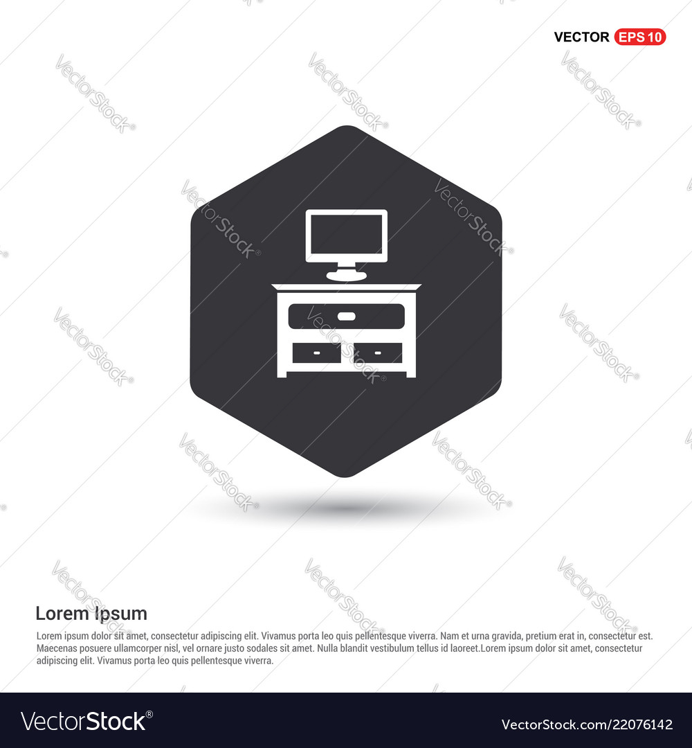 Computer table icon vector image Computer table icon