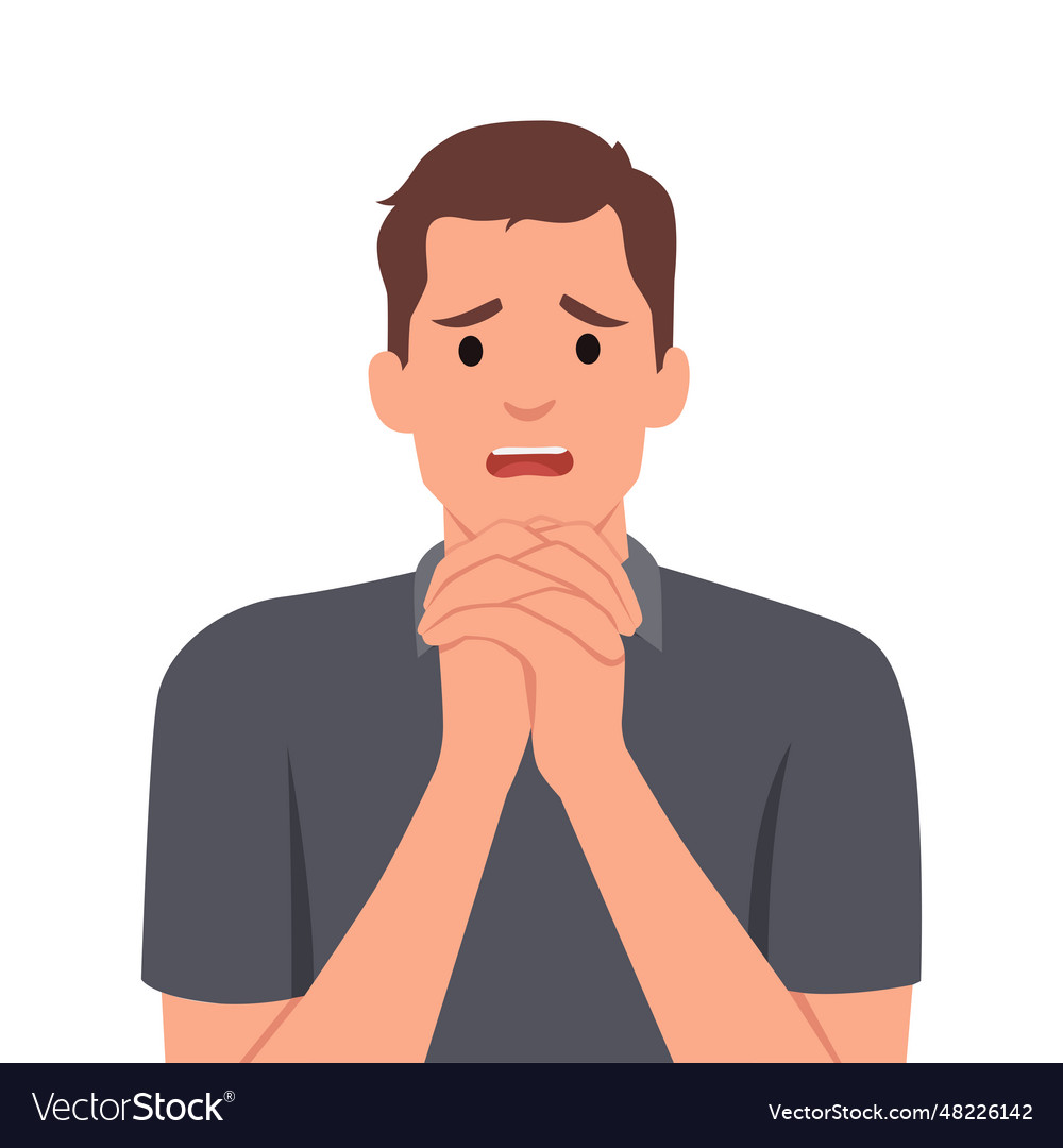 Concept of a man feeling sorry Royalty Free Vector Image