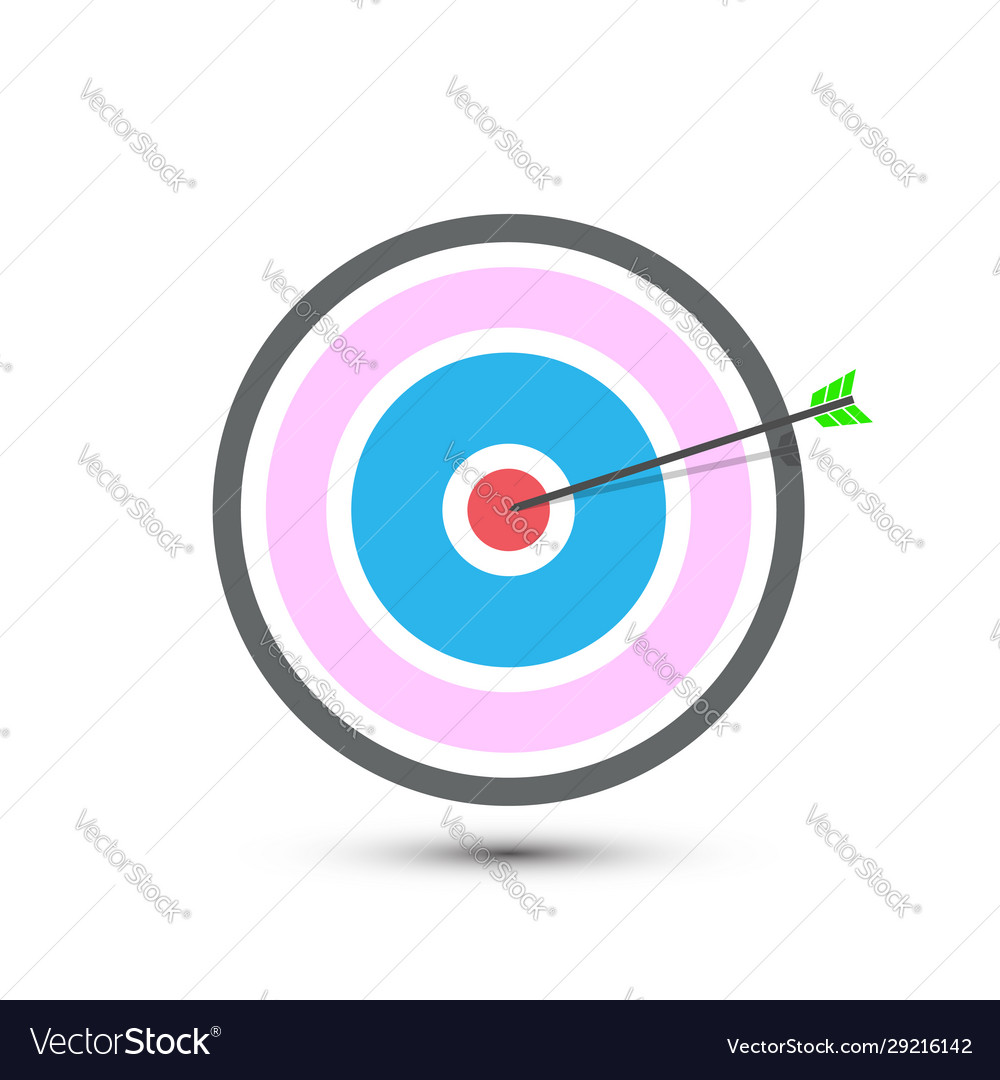 Flat style target icon with arrow