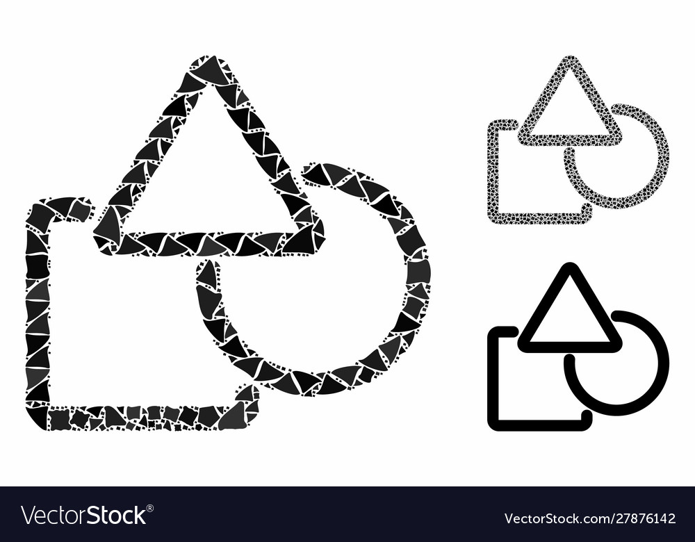 Geometric objects composition icon abrupt