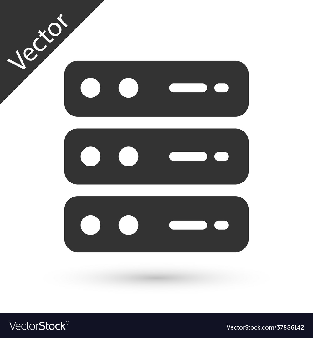 Grey server data web hosting icon isolated vector image Grey server data web hosting icon isolated
