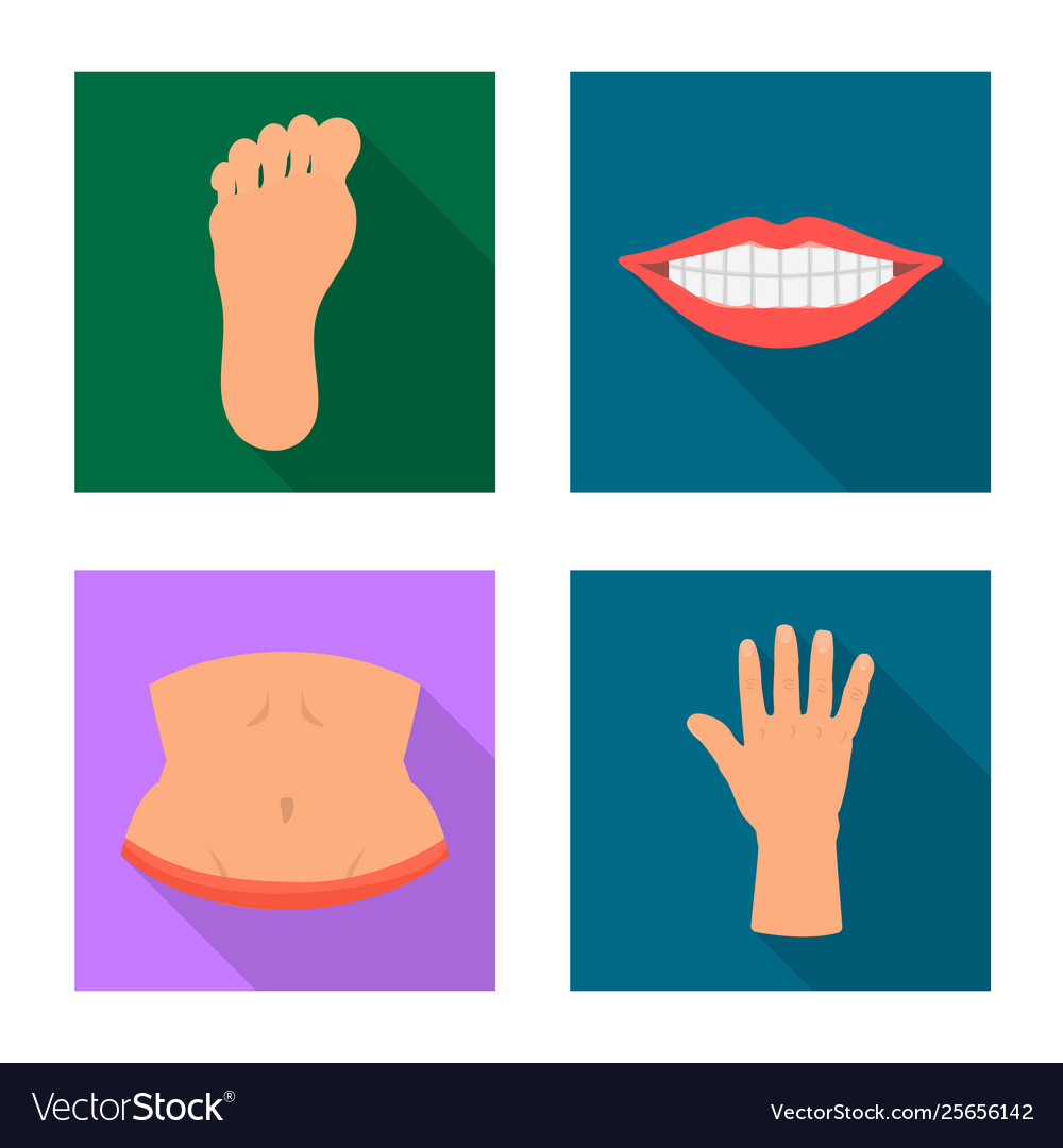 Isolated object body and part sign collection vector image Isolated object body and part sign collection