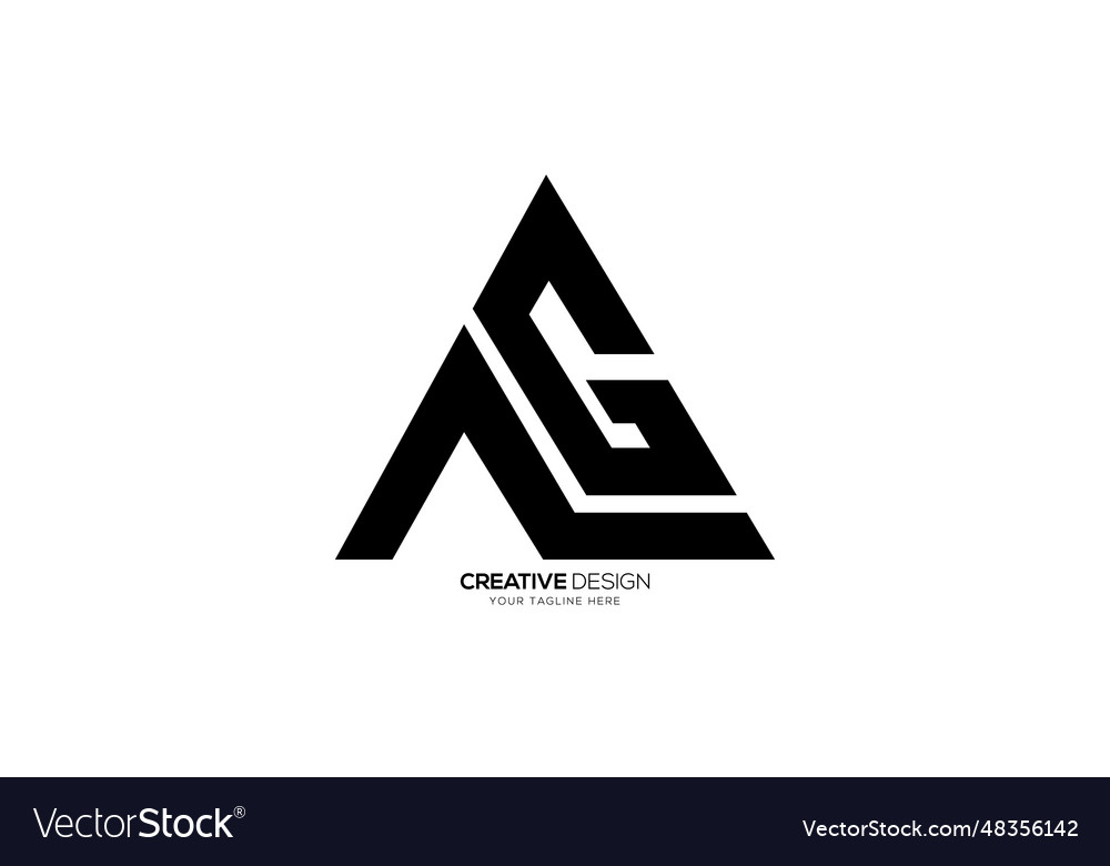 Letter ag with triangle unique pattern modern vector image Letter ag with triangle unique pattern modern