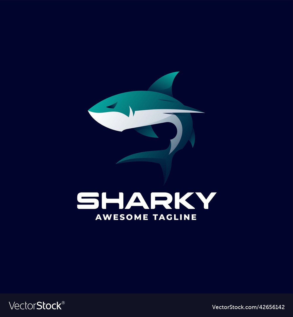 Logo shark gradient colorful style