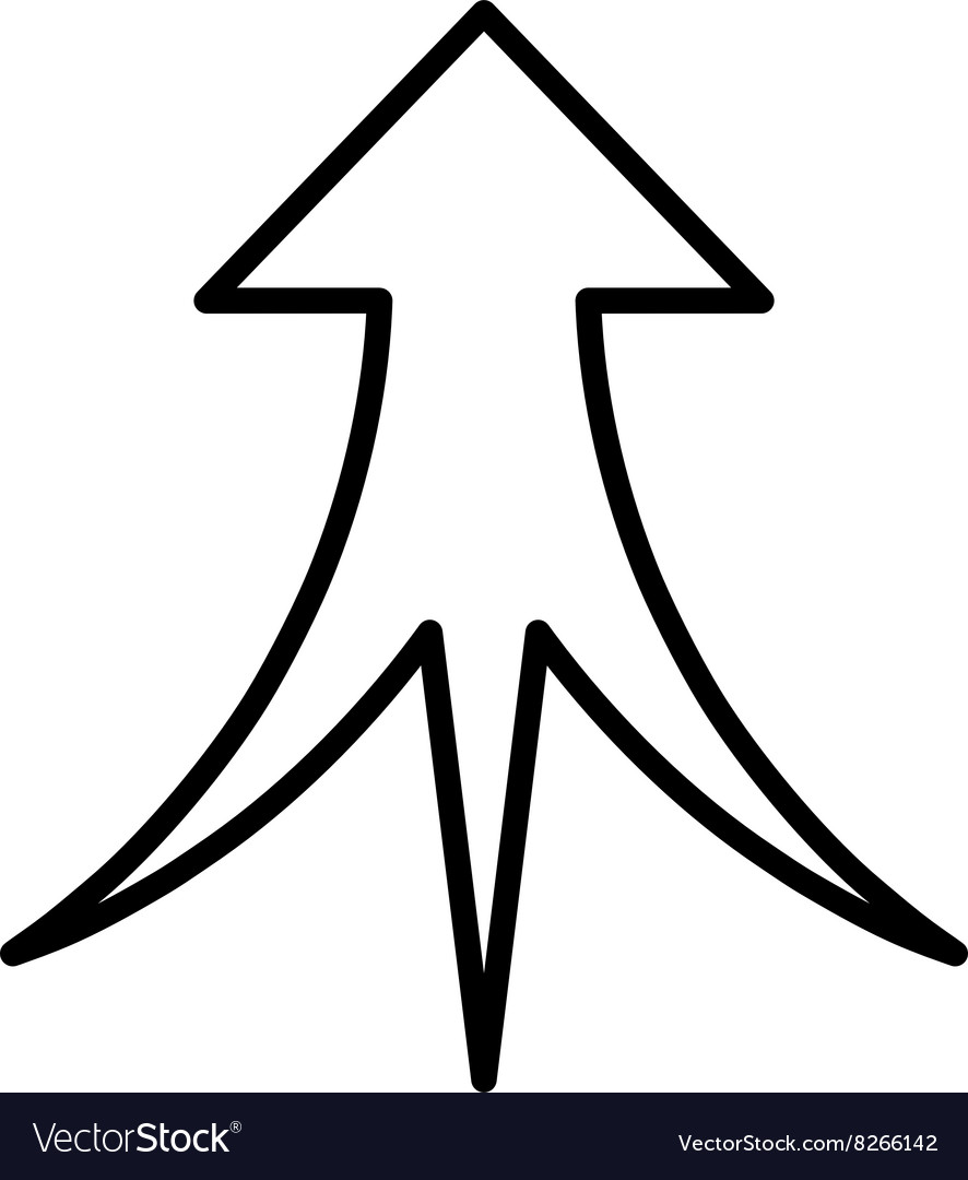 Merge Arrow Up Thin Line Icon