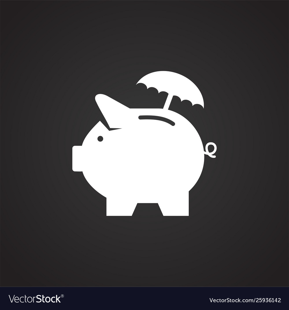 Piggy bank icon on background for graphic and web