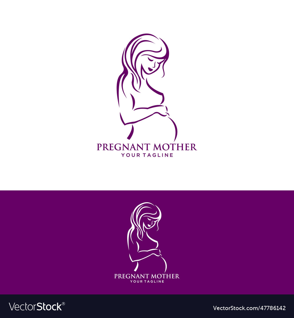 Pregnant Woman Logo Royalty Free Vector Image Vectorstock