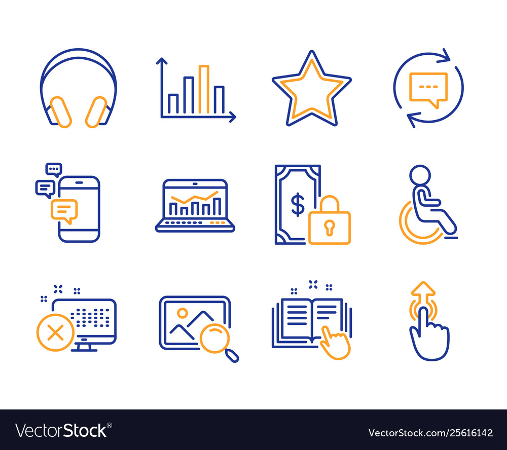 Private payment star and web analytics icons set vector image Private payment star and web analytics icons set