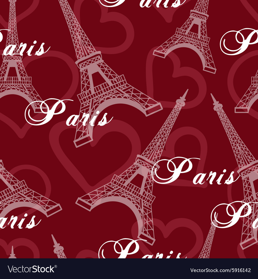 Seamless eiffel tower background pattern