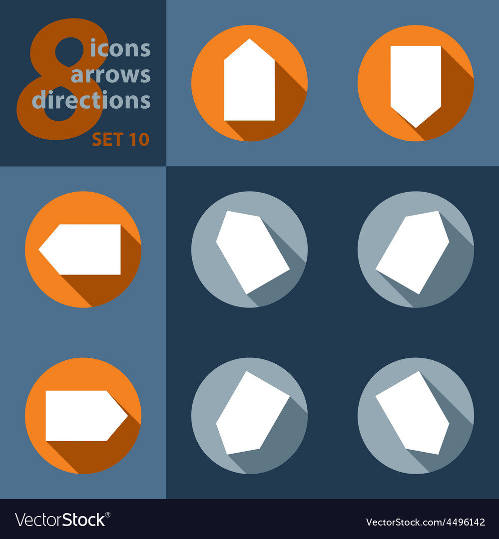 Set of eight icons with arrows in all directions