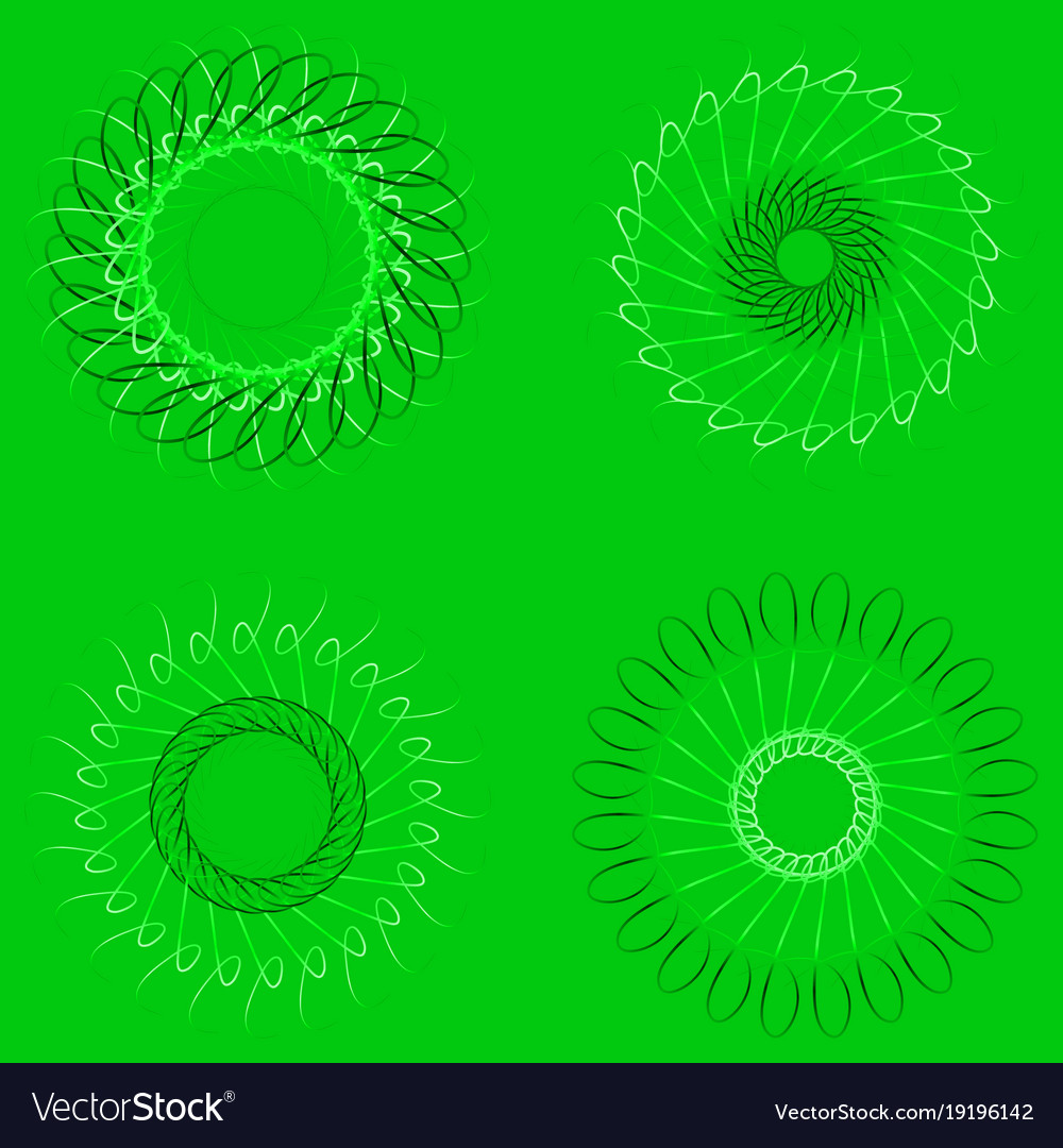 Spirographs on a green background