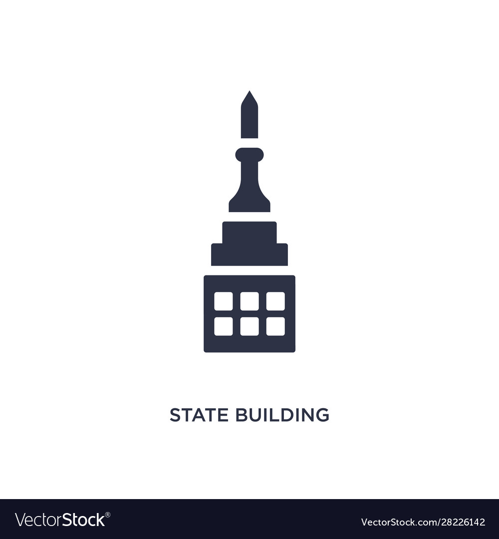 State building icon on white background simple Vector Image State building icon on white background simple