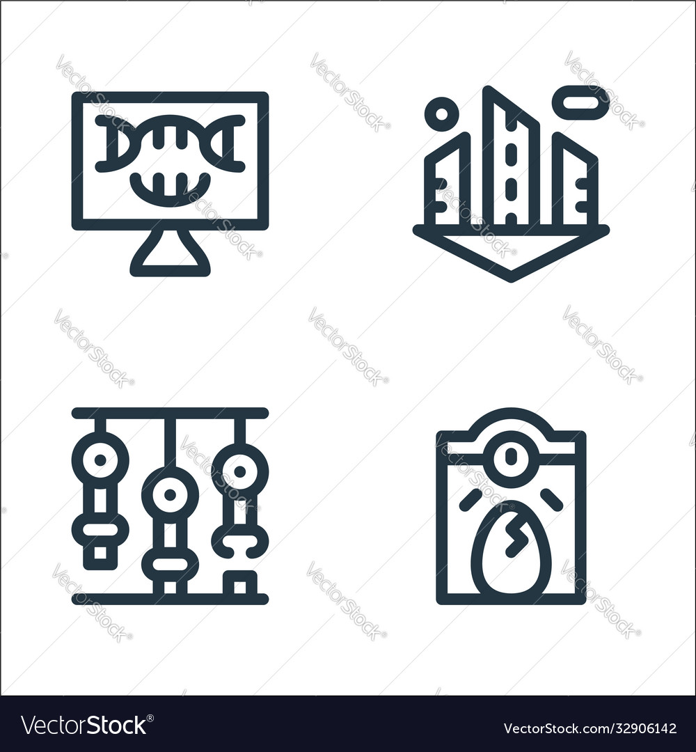 Technology future line icons linear set Vector Image Technology future line icons linear set