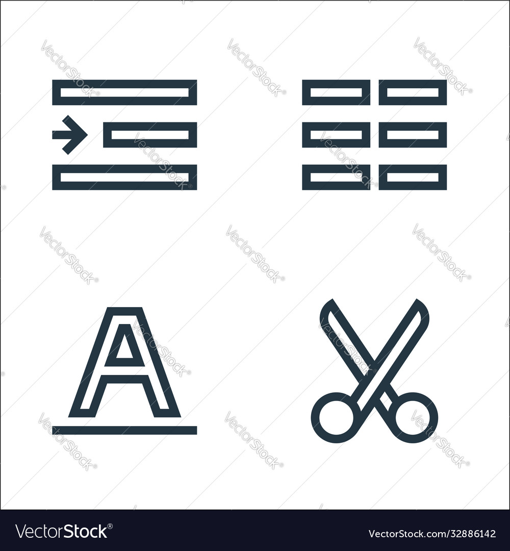Text editor line icons linear set quality vector image Text editor line icons linear set quality