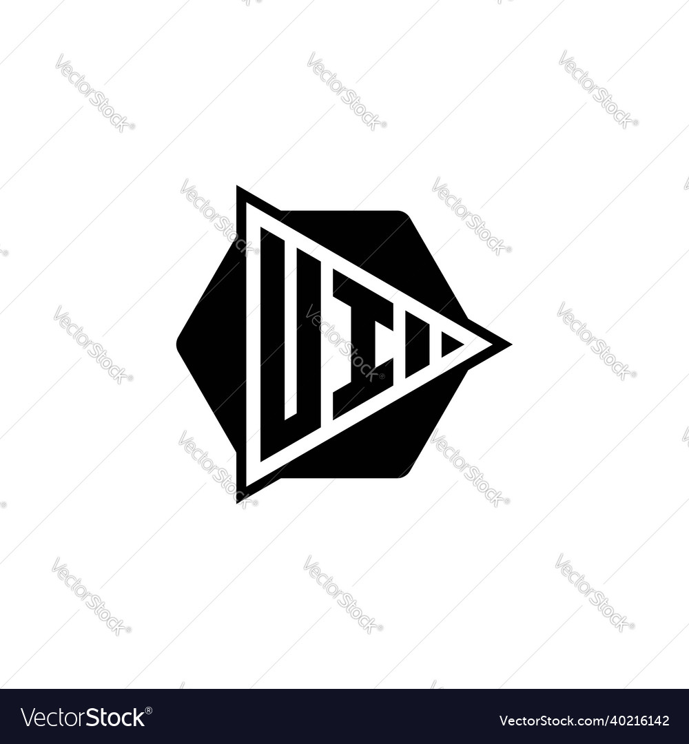 Ui logo monogram triangle play button Vector Image Ui logo monogram triangle play button