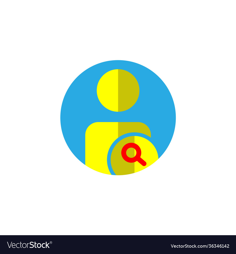 User flat icon with find search symbol editable