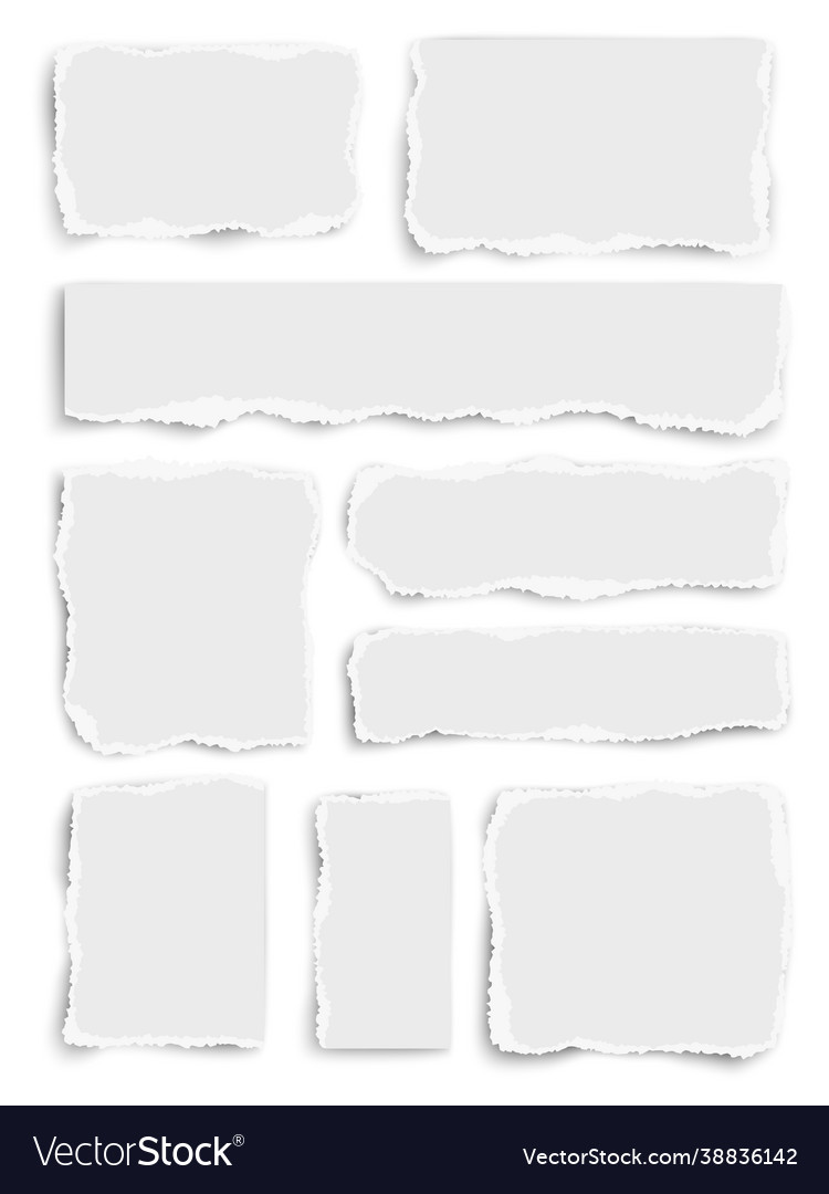 Vertical set paper different shapes scraps
