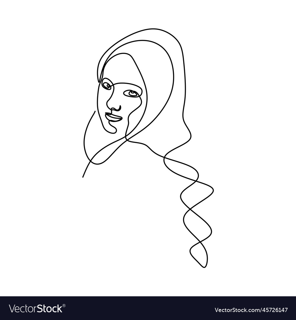 Abstract girl face minimalism continuous line Vector Image