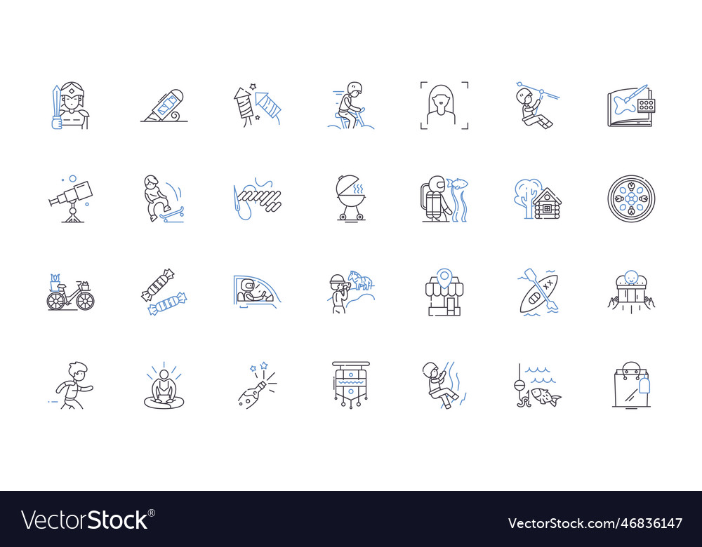 Artistic line icons collection creative Royalty Free Vector