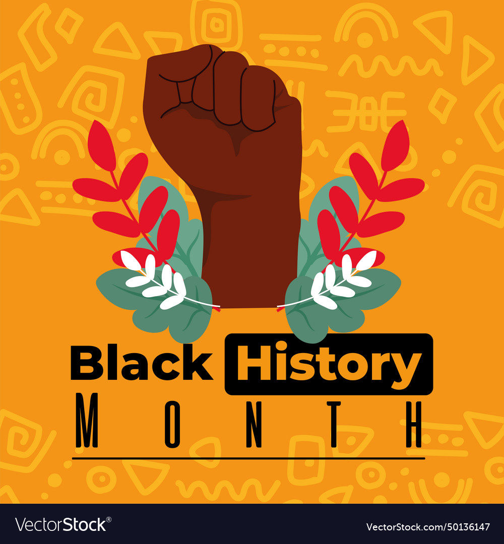 Black History Month Poster Protest Hand Gesture Vector Image