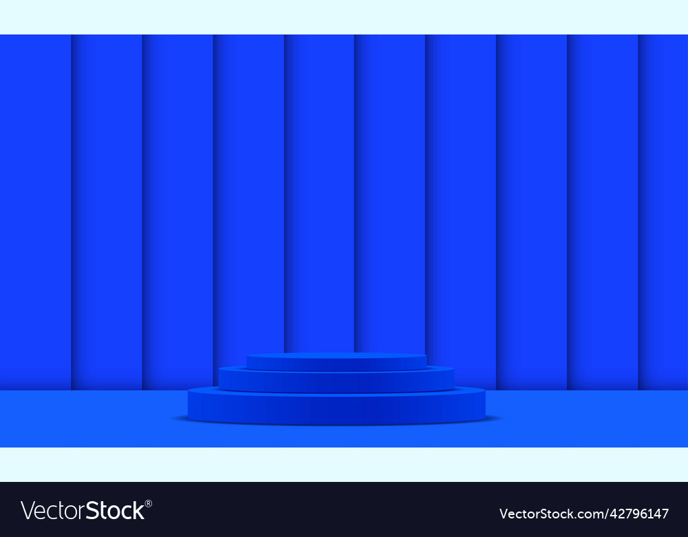 Blue podium in the studio room