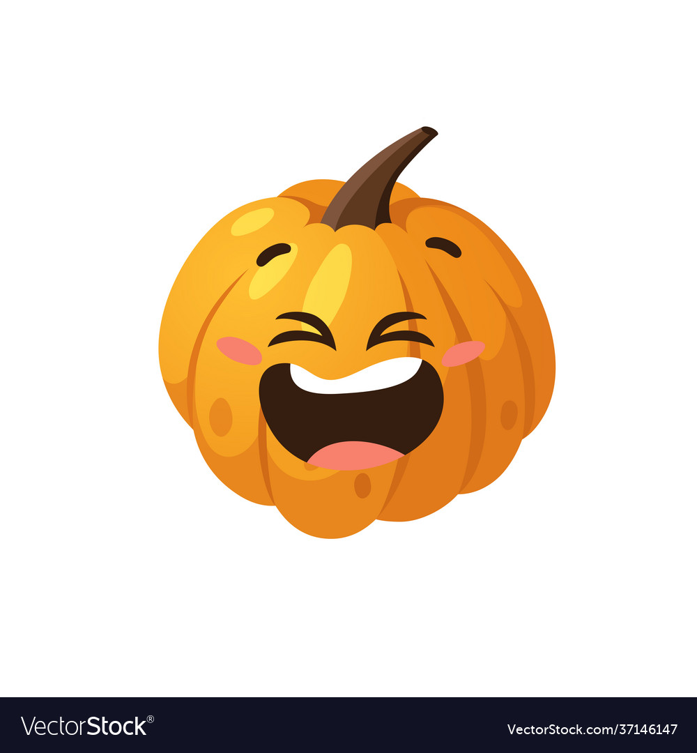 Cartoon character emoji pumpkin hand drawn Vector Image