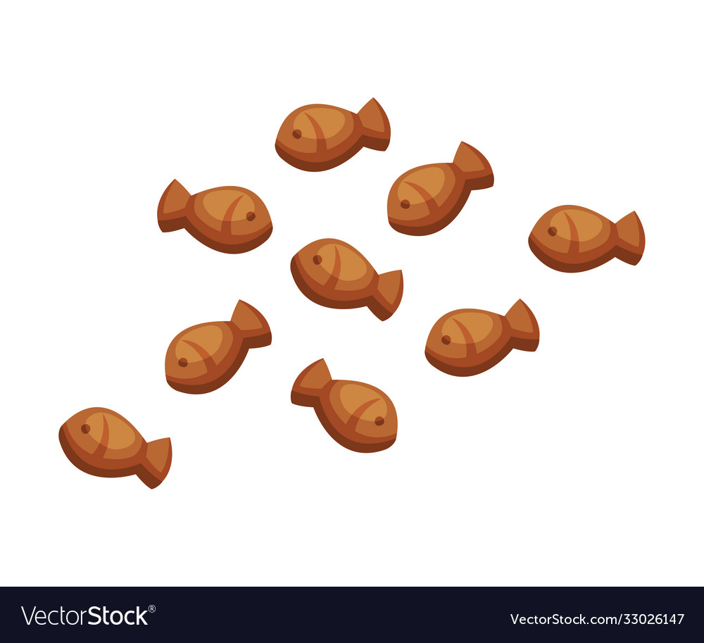 Fish dry food for cats cartoon style Royalty Free Vector