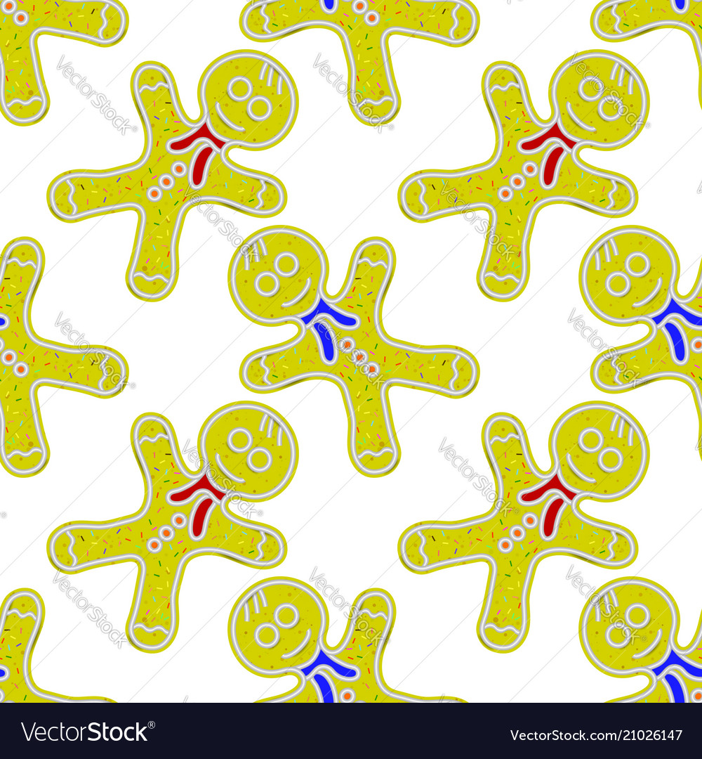 Gingerbread man seamless pattern sweet classic Vector Image