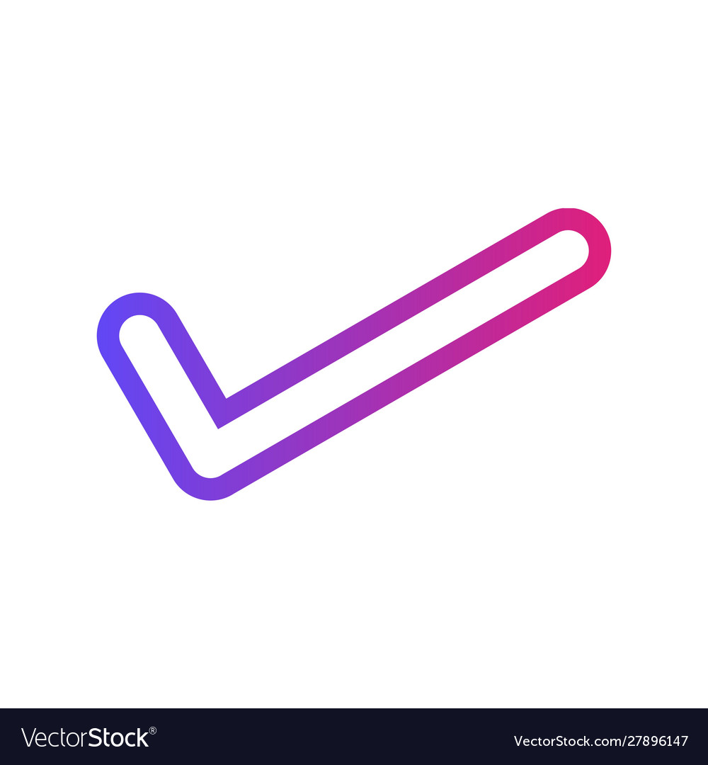 Gradient check mark icon with white background