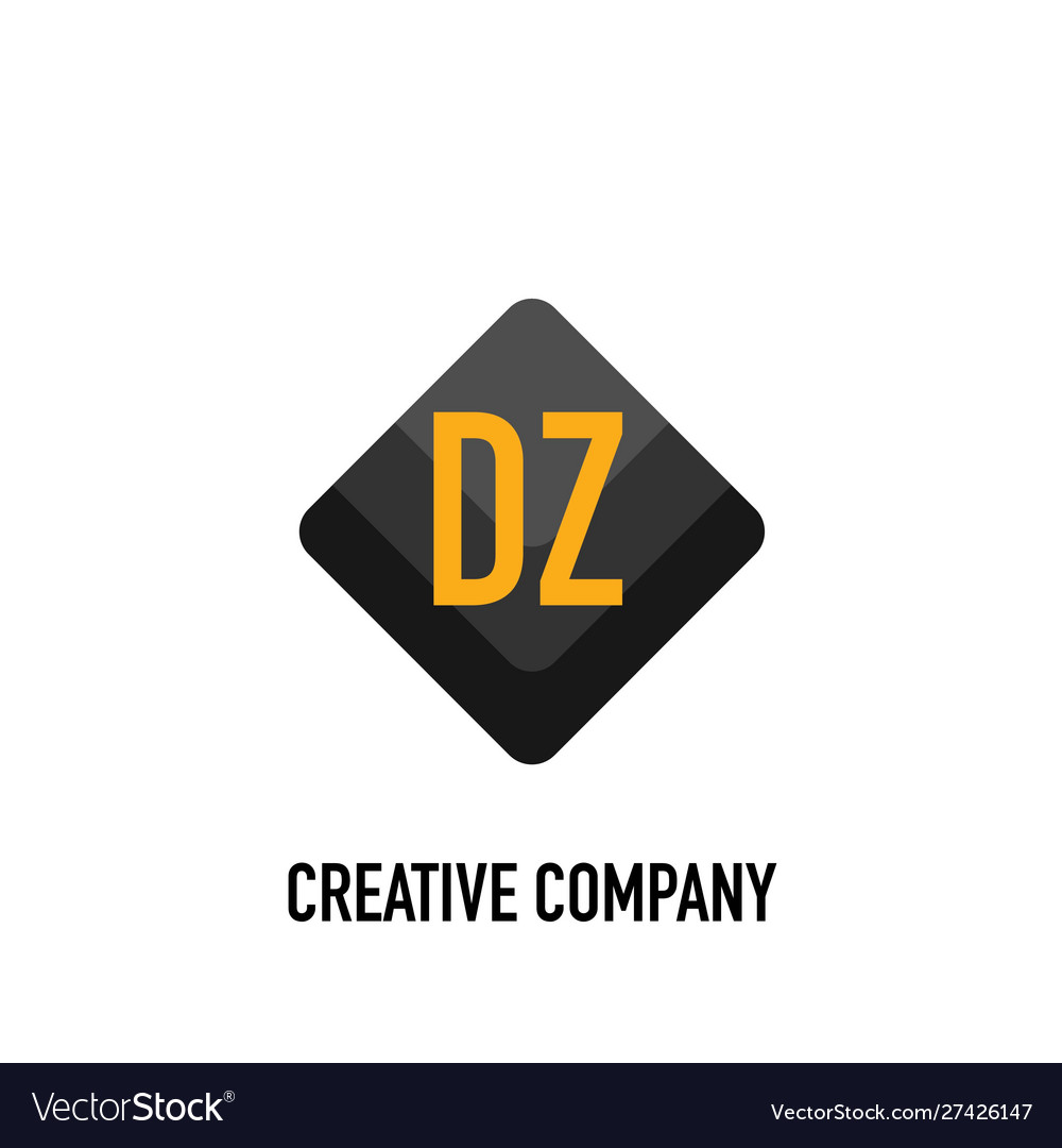 Initial letter dz black creative design logo