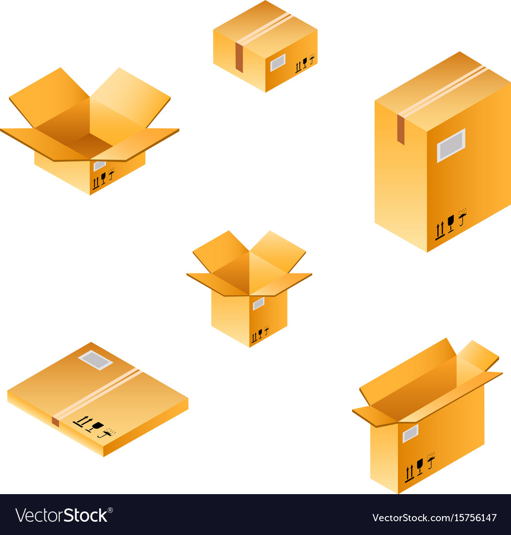Isometric box set of different size