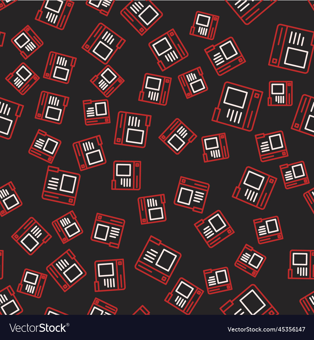 Line browser window icon isolated seamless pattern