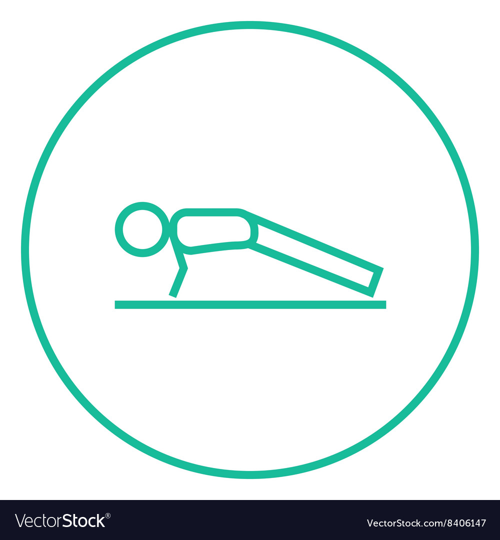Man making push ups line icon