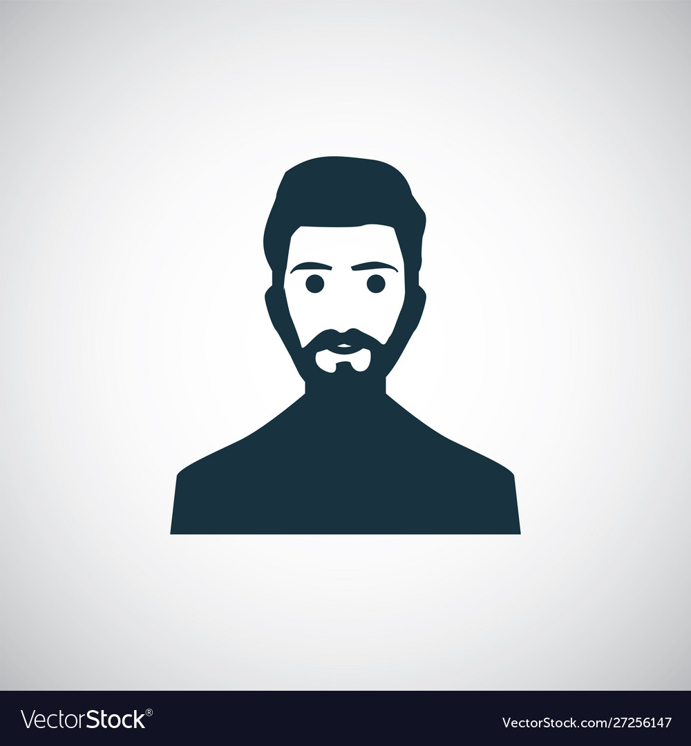 Man with mustache icon for web and ui on white