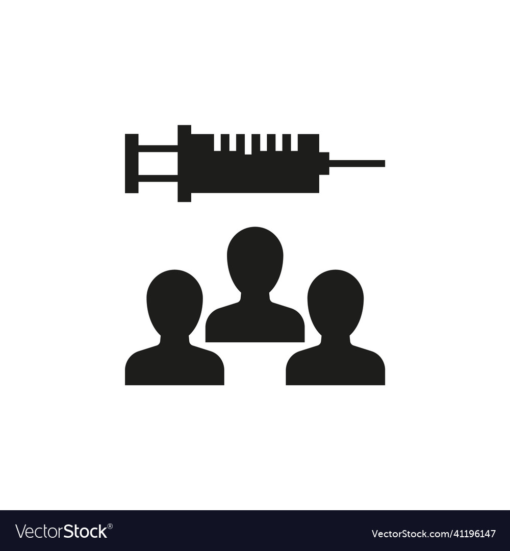 People group vaccination black icon