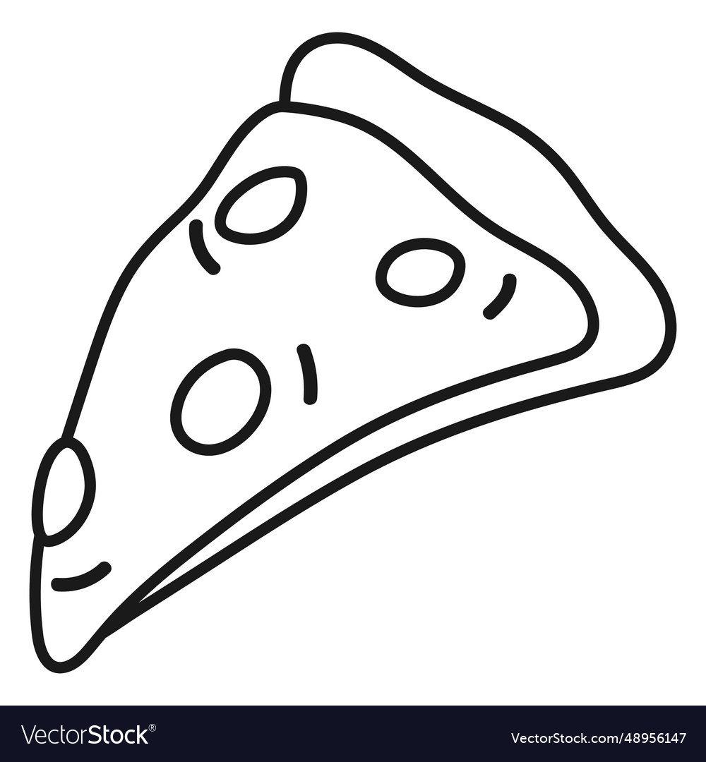 Pizza with pepperoni stroke Royalty Free Vector Image