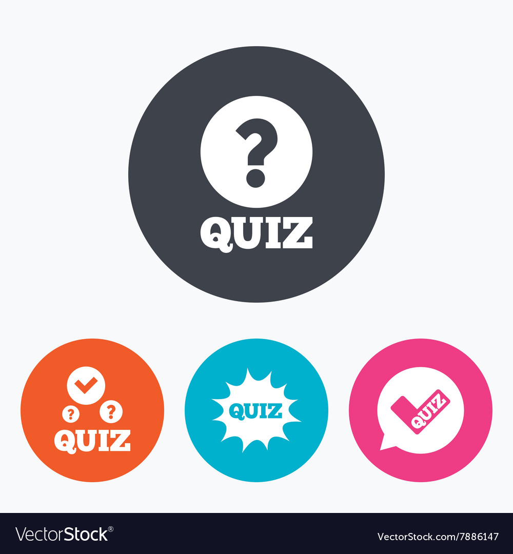 Quiz icons speech bubble with check mark symbol