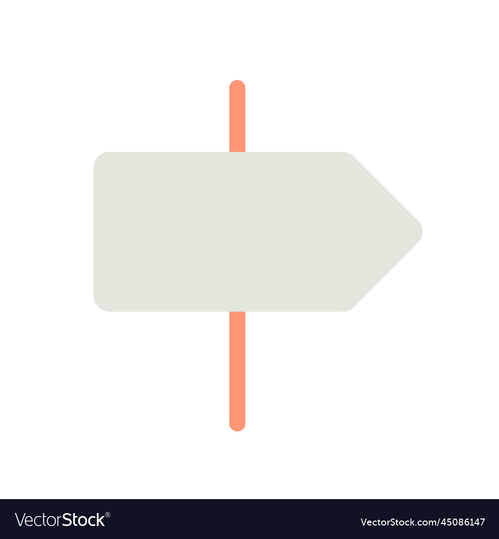 Road pointer flat color ui icon vector image Road pointer flat color ui icon