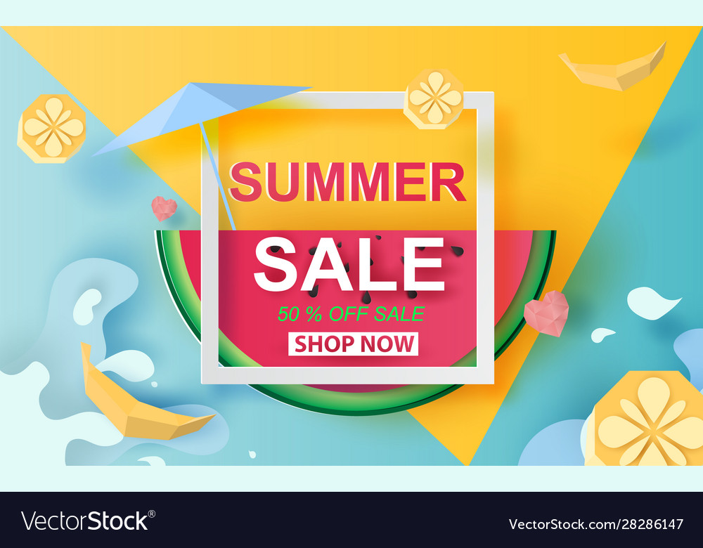 Summer Sale Watermelon Banner - 50% Off